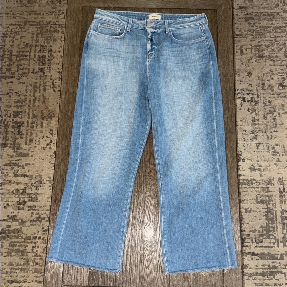 L'Agence Wanda High-Rise Crop Wide-Leg Jeans Cabrini